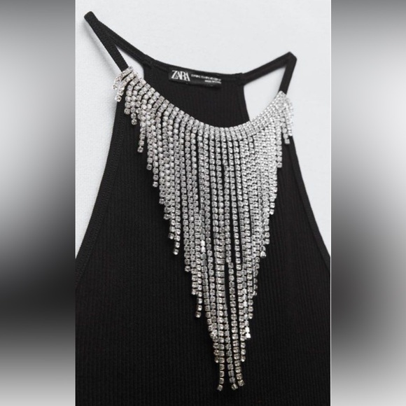 Zara Rhinestone Haltertop NWT - Picture 2 of 6